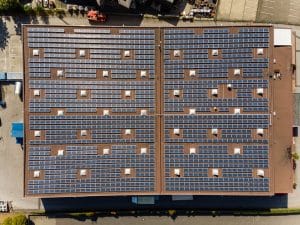 bird view solar panels